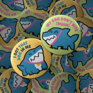 Jeff the Land Shark Button Badge Set