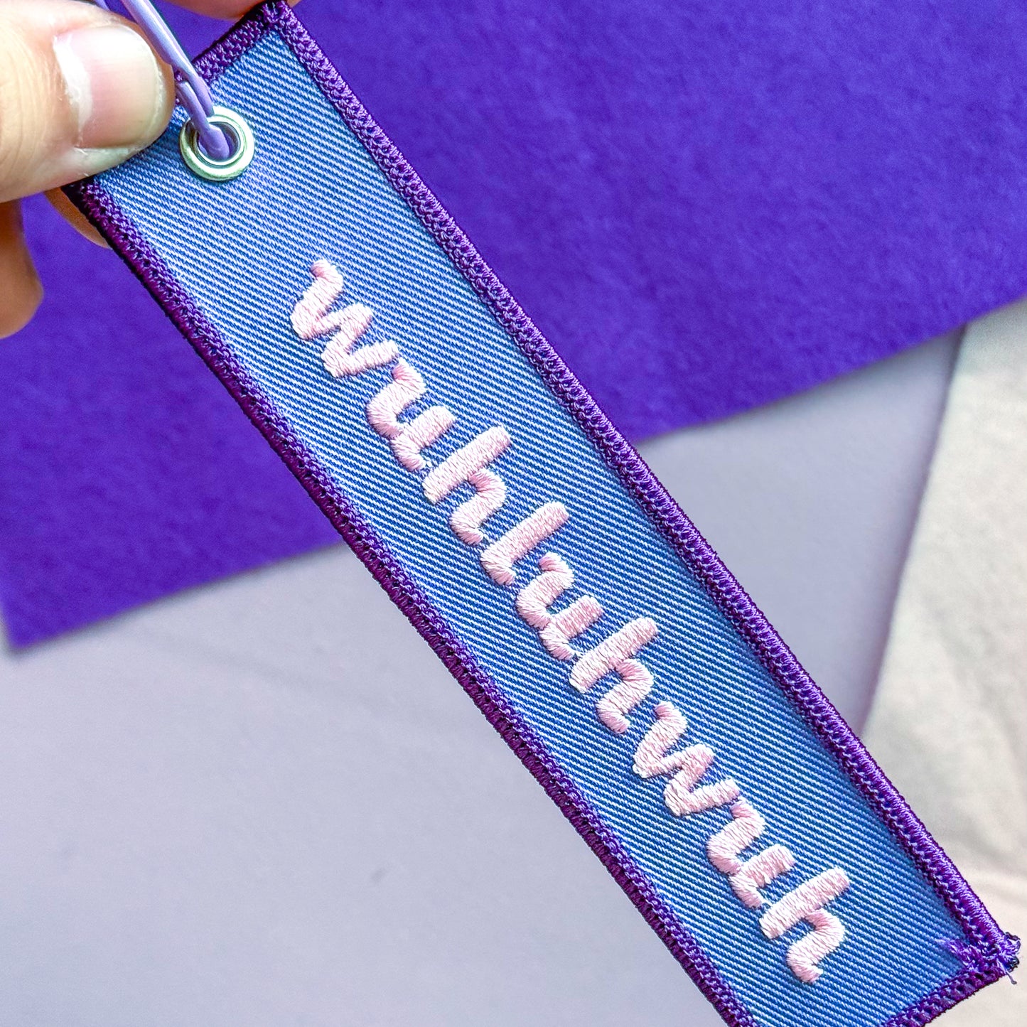 wuhluhwuh Girl Kisser Embroidered Flight Tag