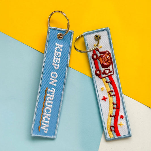 Keep On Truckin'! Bean Bear Embroidered Flight Tag