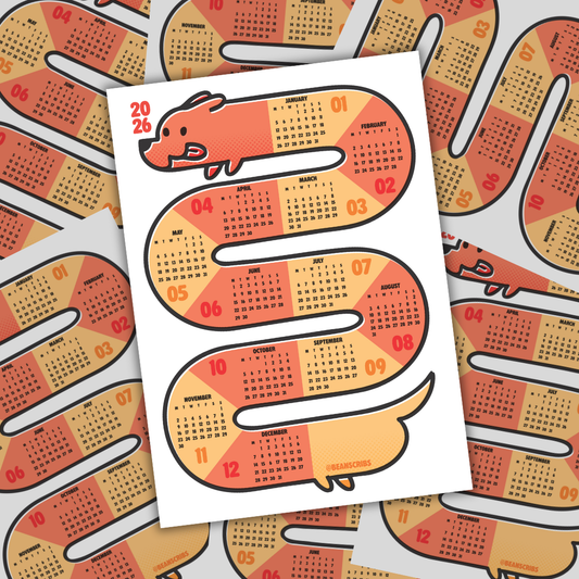 A3 A Doggone Year 2026 Calendar